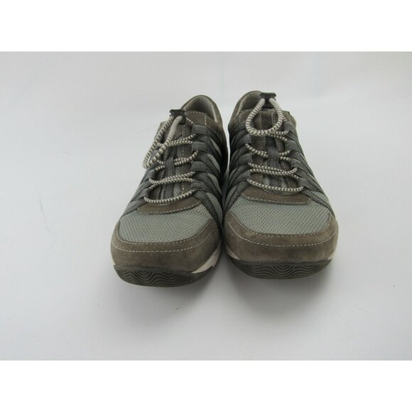 Dansko Womens Running Shoes 39 Grey Suede Locking Lace Up Lows - Picture 2 of 6